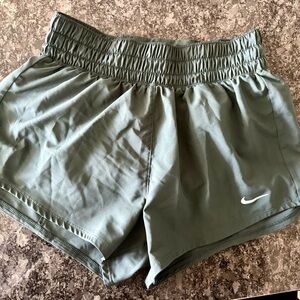 Nike Women's Olive Athletic Shorts with Elastic Waist